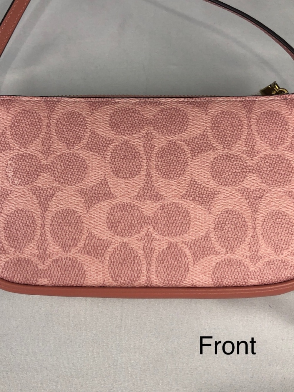 NWT Coach Plaza Bag 18 In Signature Canvas Brass Melon Pink CCD38 Wristlet - Picture 5 of 13